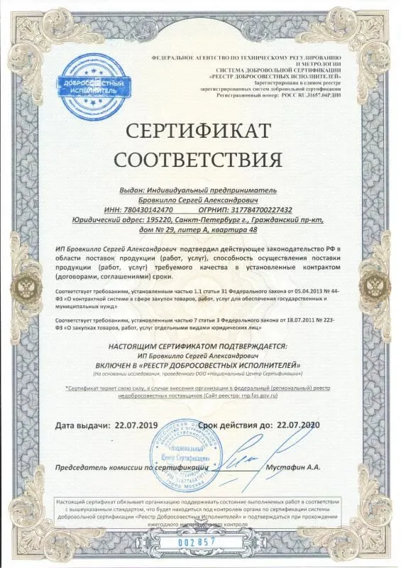 Реестр добросовестных исполнителей в Брянска